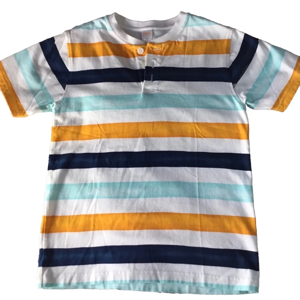 GYMBOREE Boys size 12 BLEACHED STRIPPED SPRING QUATER BUTTON SHIRT